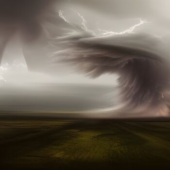 Artes digitais intitulada "uragano" por Lorenzo Corti, Obras de arte originais, Imagem gerada por IA