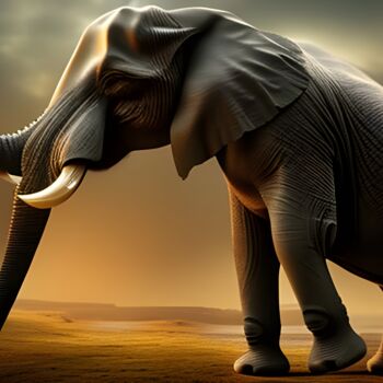Artes digitais intitulada "elefante" por Lorenzo Corti, Obras de arte originais, Imagem gerada por IA