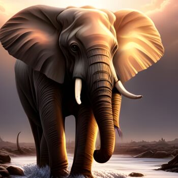 Arts numériques intitulée "elefante2" par Lorenzo Corti, Œuvre d'art originale, Image générée par l'IA