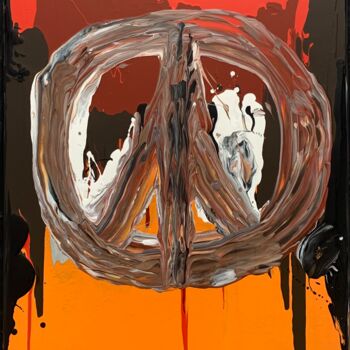 Malarstwo zatytułowany „PEACE” autorstwa Lorenzo Polidori, Oryginalna praca, Akryl Zamontowany na Drewniana rama noszy