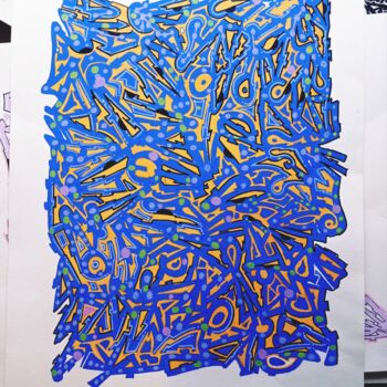 Painting titled "Blue spirit" by Lorenzo Skr Dasilva, Original Artwork, Acrylic