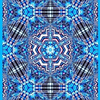 Arts numériques intitulée "blue temple" par Lorenzo Skr Dasilva, Œuvre d'art originale, Peinture numérique