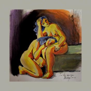 Painting titled "las dos amigas" by Giner, Original Artwork, Oil