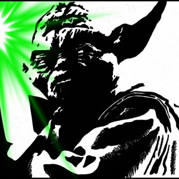 Disegno intitolato "Master Yoda" da Lorenzo Barruscotto, Opera d'arte originale, Pennarello