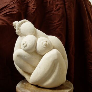 Sculpture titled "Penchée" by Lorette Perret, Original Artwork, Stone