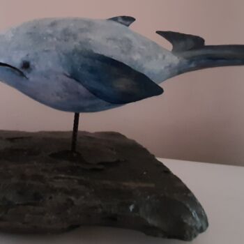 Escultura titulada "Baleine bleue" por Lorette Perret, Obra de arte original, Terracota