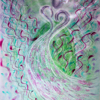 Dibujo titulada "Angel of Hope" por Lori Daniel-Falk, Obra de arte original, Pastel