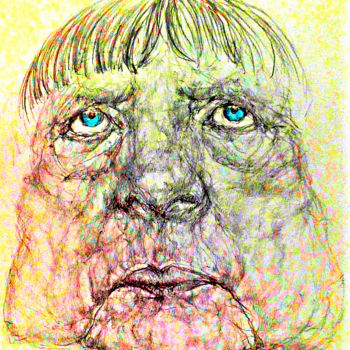 Drawing titled "A. Merkel ,Caricatu…" by Florian T, Original Artwork, Pencil