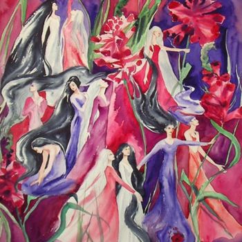 Картина под названием "Феи цветов" - Larisa Ilchenko, Подлинное произведение искусства