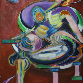 Painting titled "Seated Woman" by Lorna Dooling Robertson, Original Artwork, Oil