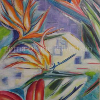 Painting titled "Hawaiian Flowers" by Lorna Dooling Robertson, Original Artwork, Oil