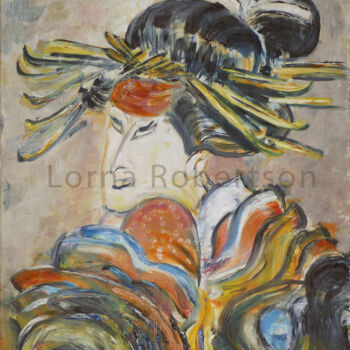 Painting titled "Kabuki" by Lorna Dooling Robertson, Original Artwork, Oil