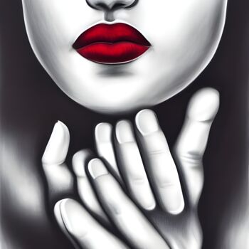 Digitale Kunst getiteld "The Mask" door Lorraine Lyn, Origineel Kunstwerk, AI gegenereerde afbeelding
