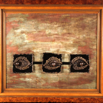 Sculpture titled "Trinidad" by Robert Marcel Becker, Original Artwork, Metals Mounted on Wood Panel