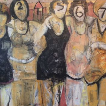 Painting titled "FIVE BETTIES" by Lori Solymosi, Original Artwork, Other