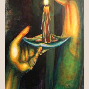 Pittura intitolato "Una luce" da Loredana Mortellaro, Opera d'arte originale