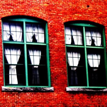 Photography titled "Red Brick Framed Wi…" by Glenn Michael Morley, Original Artwork