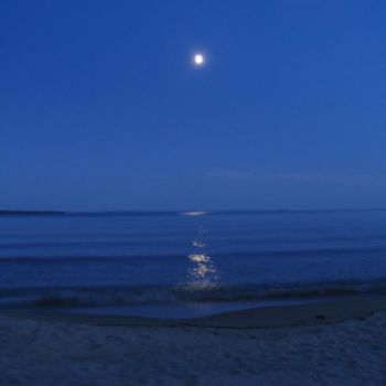 Photography titled "Blue Tinged Moon" by Glenn Michael Morley, Original Artwork