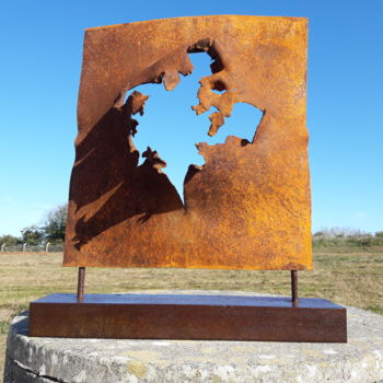 Skulptur mit dem Titel "Bouillie d'étoile f…" von Lost, Original-Kunstwerk, Metalle