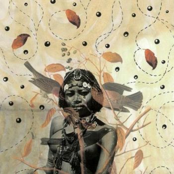 Collages intitulée "African Beauty" par Lost Beauty, Œuvre d'art originale