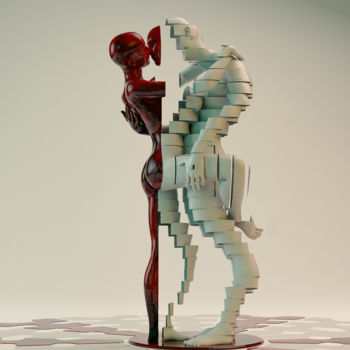Digitale Kunst getiteld "Do you feel it?" door Lostpixel, Origineel Kunstwerk, 3D-modellering
