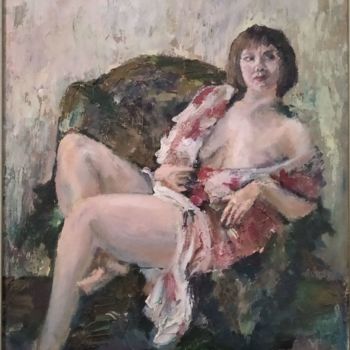 Schilderij getiteld "Портрет сестры" door Olga Roshchupkina (Loterman), Origineel Kunstwerk, Olie