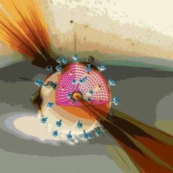 Artes digitais intitulada "Nanomolécule sphéri…" por Xp4 Planétaire, Obras de arte originais, Trabalho Digital 2D