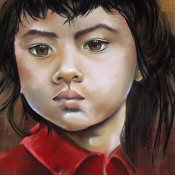 Painting titled "les-yeux-du-cambodg…" by Lou Auvray, Original Artwork