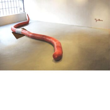 Installation intitulée "Trois grands vers,…" par Lou Perdu, Œuvre d'art originale, Installation d'art