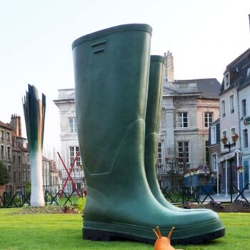 Escultura intitulada "XXL Installation (l…" por Lou Perdu, Obras de arte originais, Cerâmica