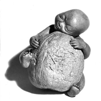 Skulptur mit dem Titel "Bébé-graine 3" von Lou Perdu, Original-Kunstwerk, Andere