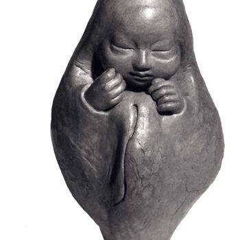 Sculpture intitulée "Bébé-graine 6" par Lou Perdu, Œuvre d'art originale