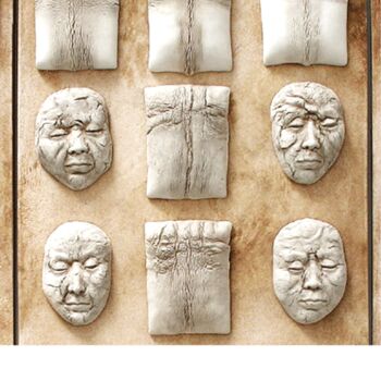 Sculpture intitulée "Être en faces (déta…" par Lou Perdu, Œuvre d'art originale, Céramique