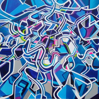 Painting titled "BLUE VIBRATION CONT…" by Sam Buck, Original Artwork, Acrylic