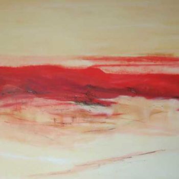 Painting titled "Série Rouge I" by Arlette Loubet, Original Artwork, Oil