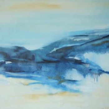 Painting titled "Série Bleue" by Arlette Loubet, Original Artwork, Oil