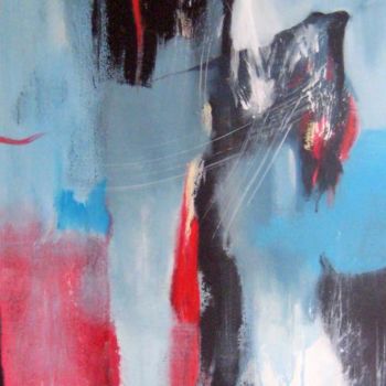 Malarstwo zatytułowany „Rouge et Bleu” autorstwa Arlette Loubet, Oryginalna praca, Akryl