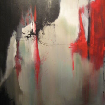 Painting titled "Contrastes II" by Arlette Loubet, Original Artwork, Oil Mounted on Wood Stretcher frame
