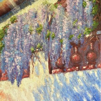 Peinture intitulée "Glycine" par Loudmila Harscouet, Œuvre d'art originale, Huile Monté sur Châssis en bois