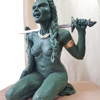 Sculpture titled "NAUTHIZ" by Lou Henix, Original Artwork, Ceramics