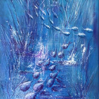 Peinture intitulée "Eclats aquatique" par Michel, Œuvre d'art originale