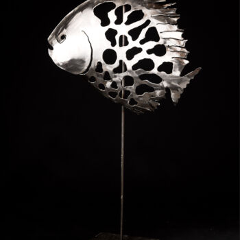Sculptuur getiteld "St poisson" door Michel, Origineel Kunstwerk, Metalen