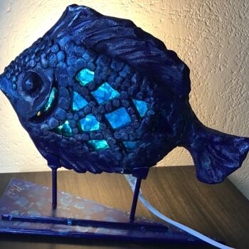 Sculpture titled "Ice blue" by Michel, Original Artwork, Clay
