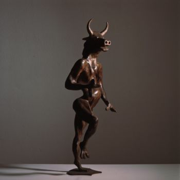 Sculpture titled "MINOTAURE" by Louis Brachet, Original Artwork, Metals