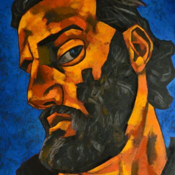 Painting titled "Self-portrait(2)" by Louis Carcassonne, Original Artwork, Oil