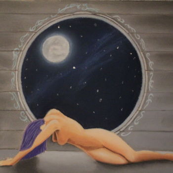 Peinture intitulée "errance elfique" par Louis Lepic, Œuvre d'art originale, Pastel
