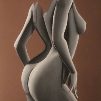 Peinture intitulée "lady grey" par Louis Lepic, Œuvre d'art originale, Pastel