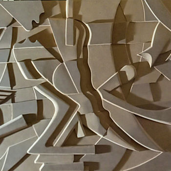 Skulptur mit dem Titel "Paréidolie 1" von Louis Marie, Original-Kunstwerk, Holz Auf Andere starre Platte montiert