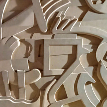 雕塑 标题为“Paréidolie 2” 由Louis Marie, 原创艺术品, 木 安装在其他刚性面板上