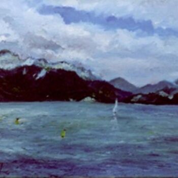 Painting titled "LAC ANNECY FRANCE 1…" by Louis Runemberg, Original Artwork